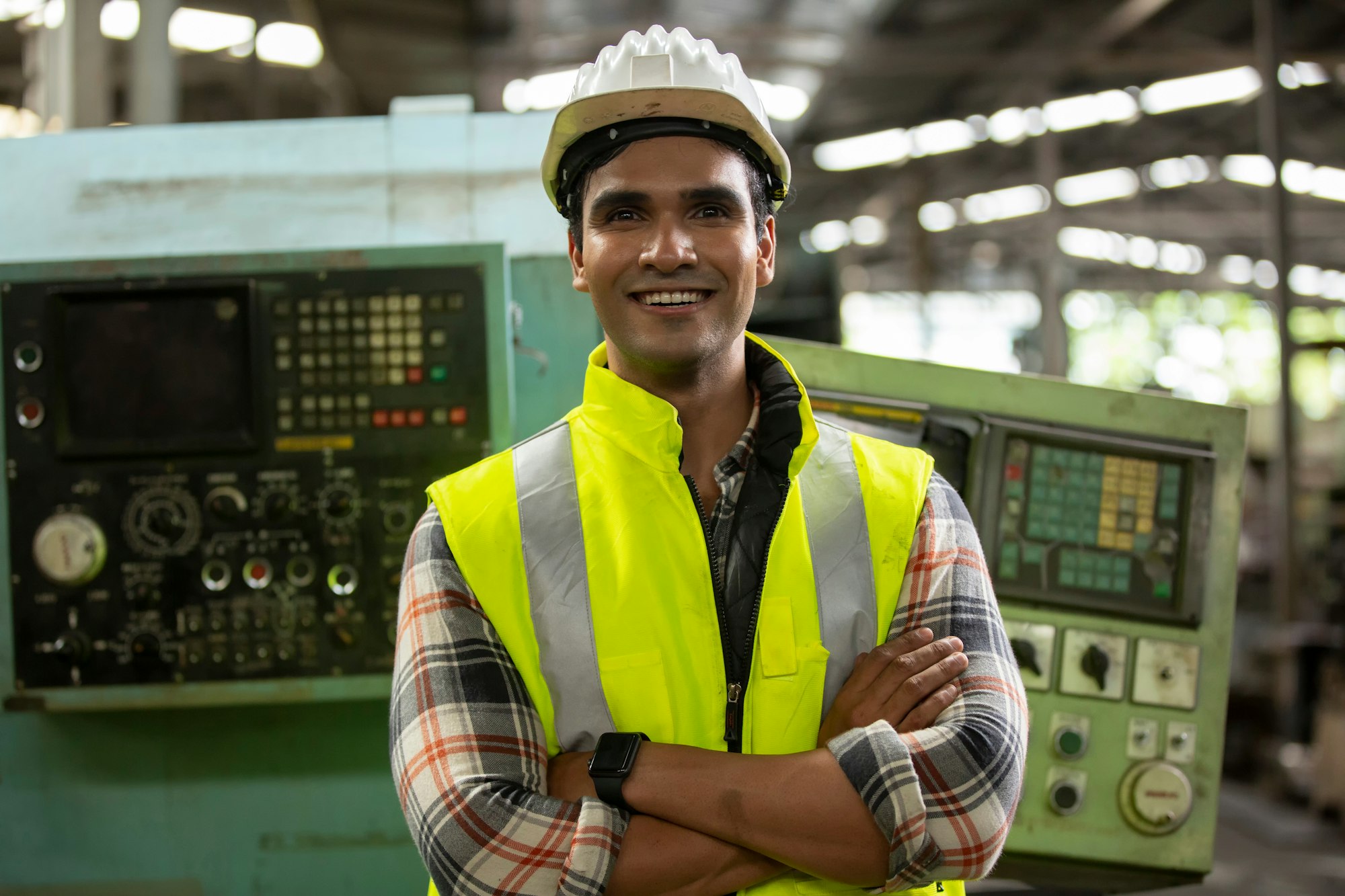 Indian Engineer at the factory.